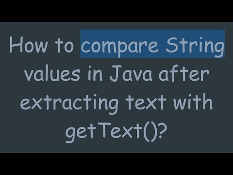 How to compare