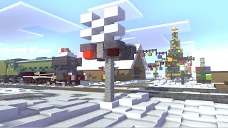 Snowy Trains in Minecraft Animation screenshot 3