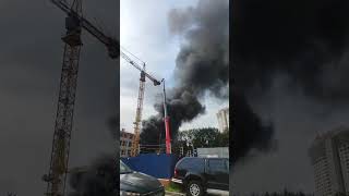 пожар на строительном объекте район черемушки москва,пострадали рабочие !пятница 22 августа 2025г
