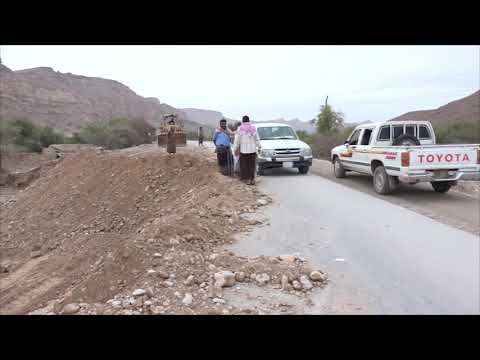 شبوة امطار على معظم مديريات شبوة والمحافظ يتفقد الاضرار بعتق