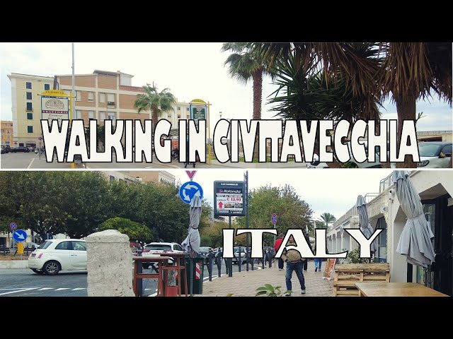 Walking in Civivtavecchia City, Italy