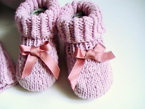 Tricot Chaussons Bebe De 0 A 3mois Tuto Youtube