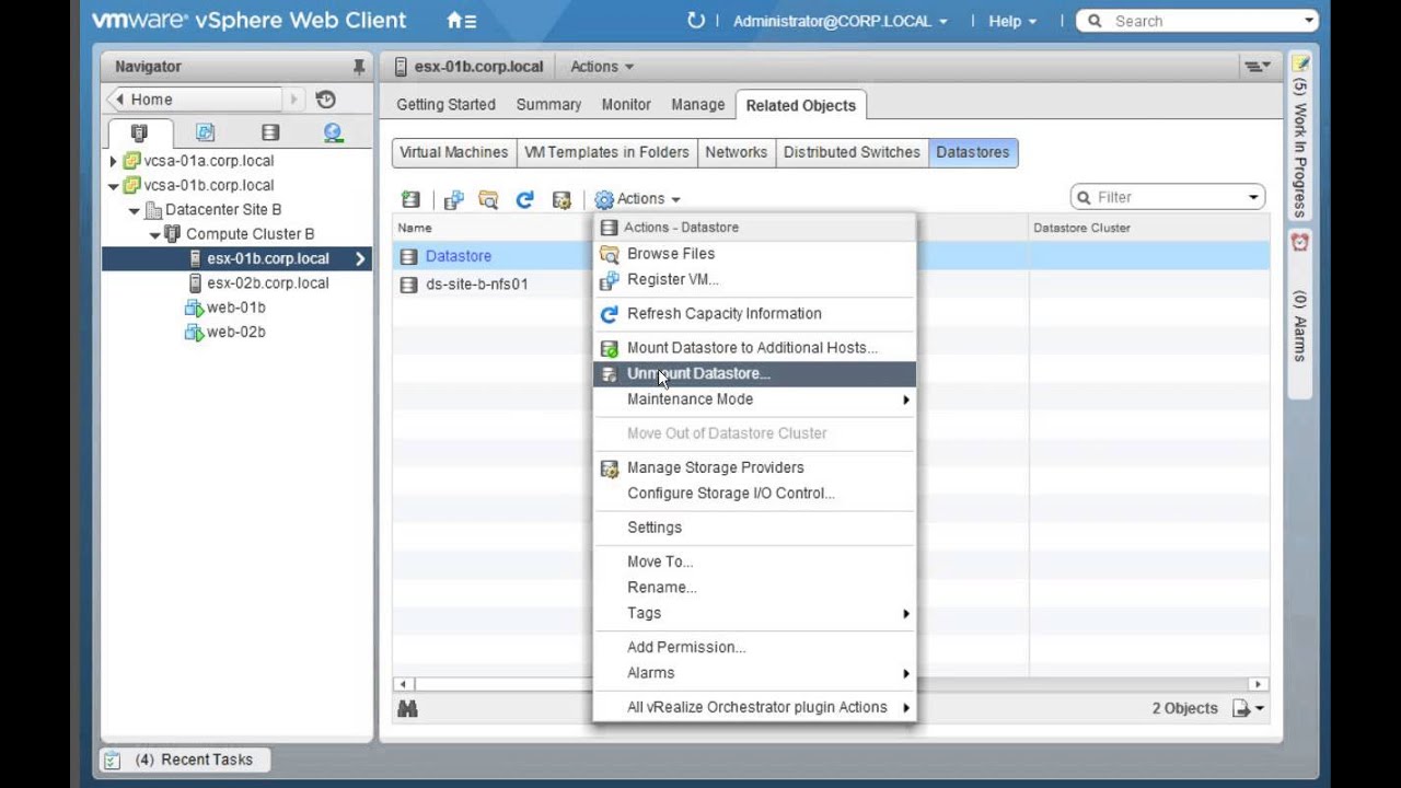 Unmount NFS datastores from VMware ESXi and NFS is in use