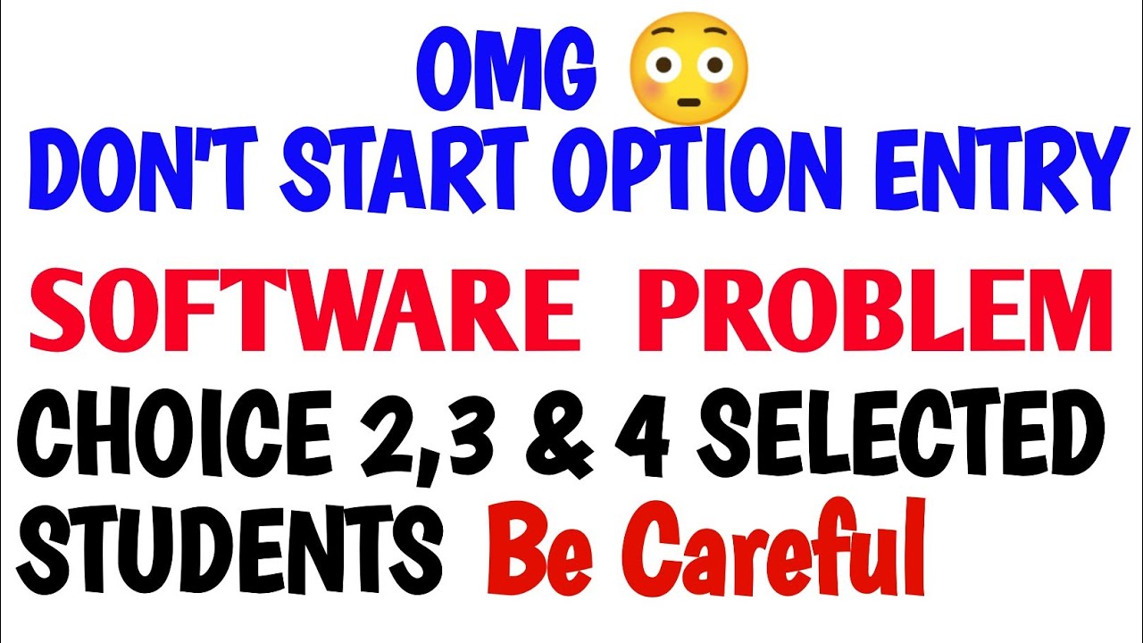 DON'T DO OPTION ENTRY SECOND EXTENDED ROUND|| SOFTWARE PROBLEM | CHOICE 2 SELECTED BE CAREFUL