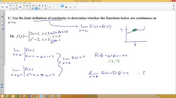 Calculus Unit 2 Review -  Part C