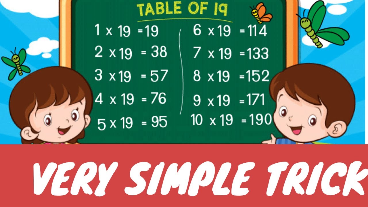 How to learn the table of 19 easily | Very Simple Trick - YouTube