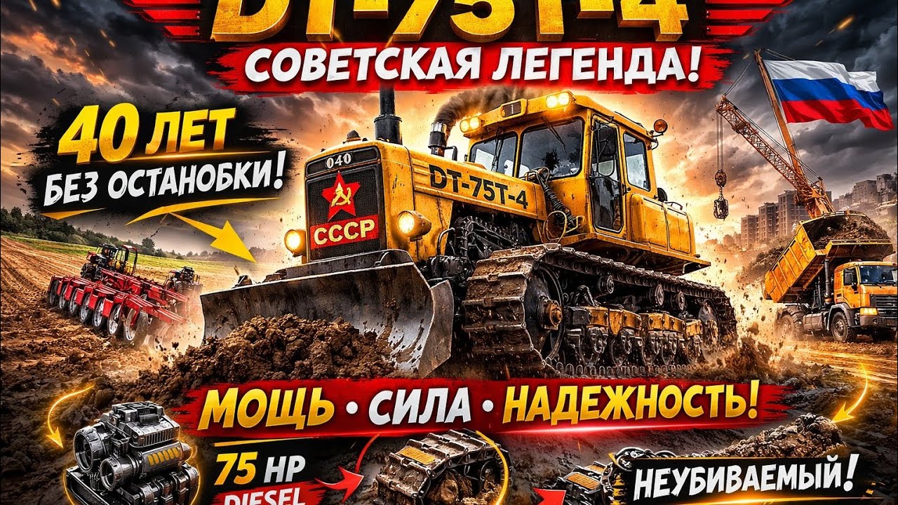 DT-75T-4 — Советский монстр, который жив уже 40 лет! 😱