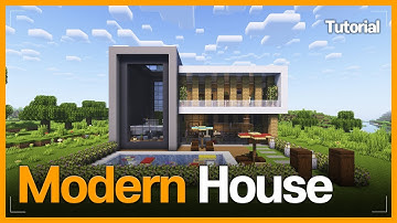 Minecraft⛏️: How to Build a Resort Style Modern House – Tutorial🏝️
