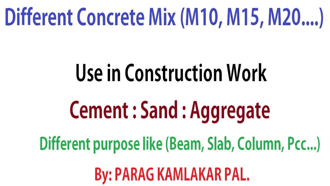 Different types of concrete mix and their purpose design in Urdu/Hindi