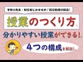 【授業をする前に】授業のつくり方は、４つの構成で組み立てるとうまくいきます！その方法を解説します。【初任者向け】