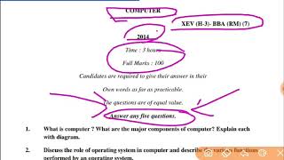 BBA 7th sem Computer paper 2014, #Magadh university