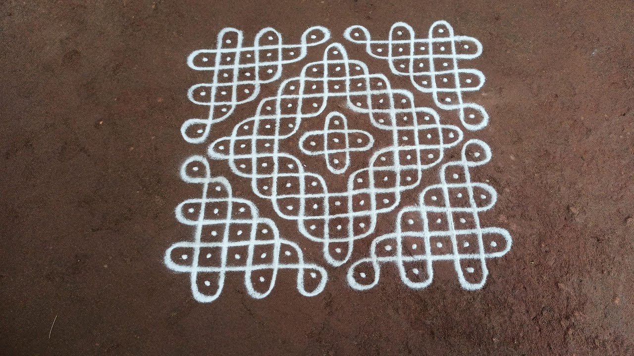 12 x 2 dots simple traditional kambi kolam | simple steps to make sikku kolam | SathyaSelva Arts