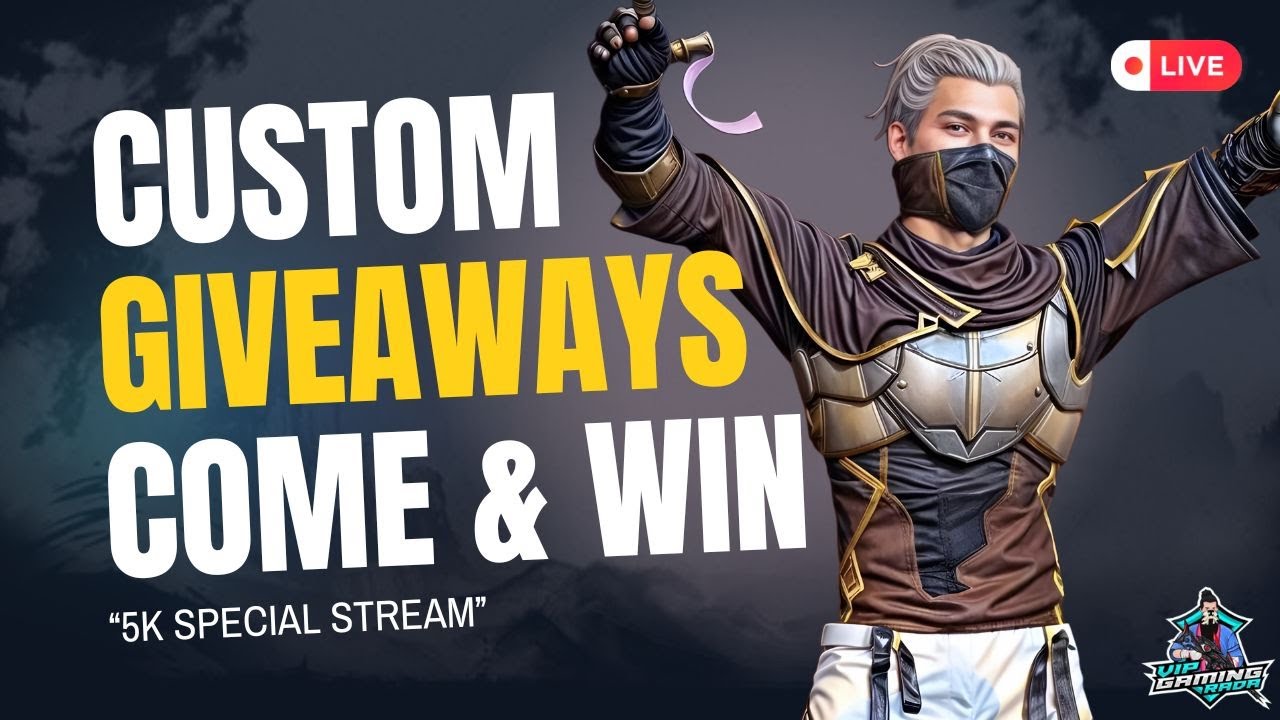 FREE FIRE LIVE GIVEAWAY CUSTOM ROOM | FF LIVE TEAM CODE GIVEAWAY | FF ...