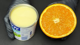 Mix orange and condensed milk! The best dessert without baking, without flour, without eggs
