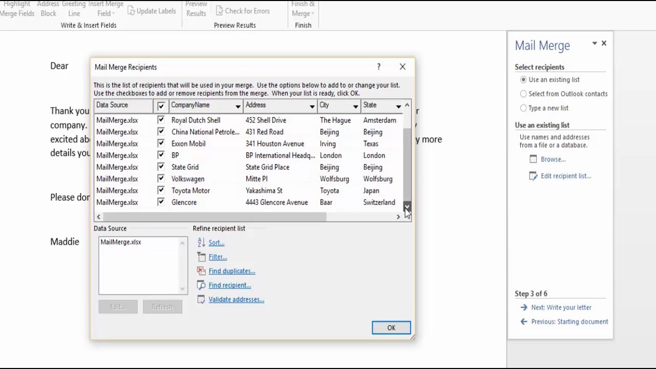 how-to-do-a-mail-merge-in-microsoft-word-youtube