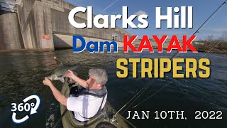 360/VR Clarks Hill  Stripers from my Kayak