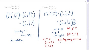 Gauss-Jordan Elimination Ex. 4 (No solution and more free variables)
