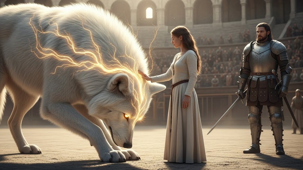 Eles A Forçaram A Entrar Na Arena Com Um Lobo Faminto - Se Curvou Aos Pés Dela, Se Recusou A Atacar!