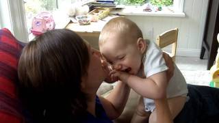 Nora Laughing At Neck Raspberries, June 19, 2011