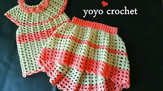 كروشية بلوزة صيفى سهلة للمبتدئين ج2 بغرزة الصدفة (تكملة الطقم ) - Easy crochet blouse #يويو كروشية