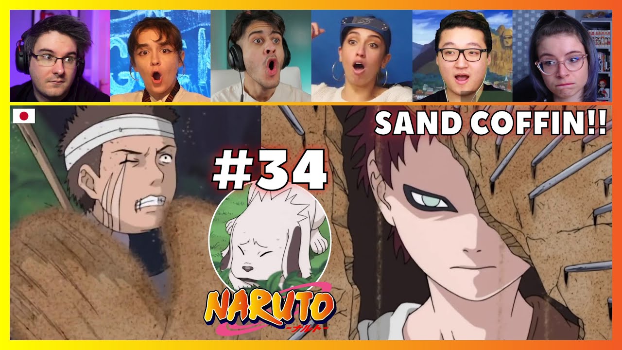 Naruto Episode 34 | Gaara's Cruel Strength | Reaction Mashup ナルト