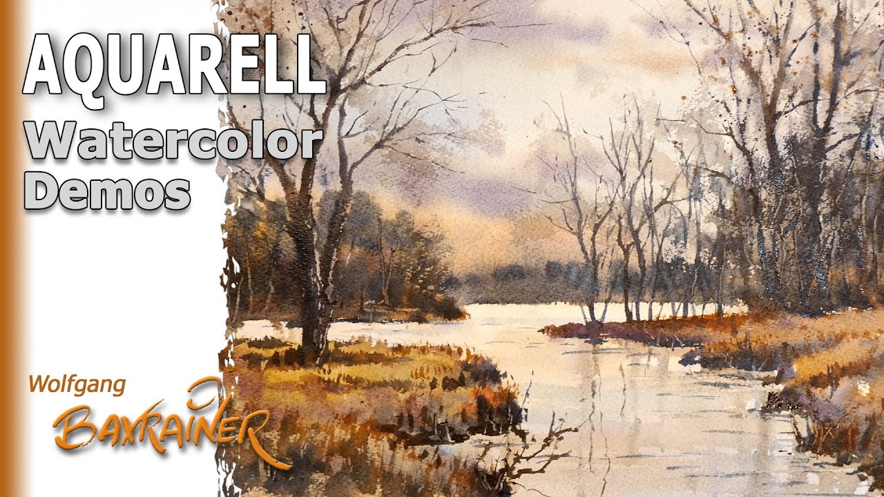 Übungs-Aquarell: Moor - Nass-in-Nass