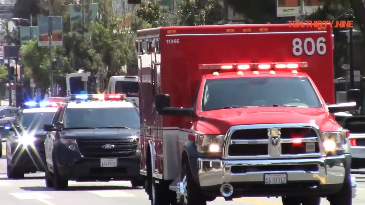 LAFD RESCUE 806 RESPONDING CODE 3 - YouTube