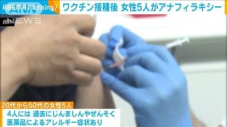アナフィラキシー女性5人　ワクチン接種後に(2021年3月8日)