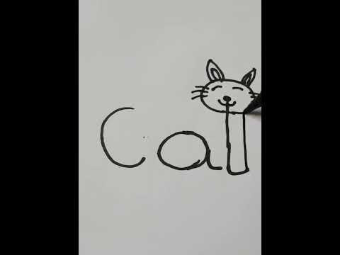 Very Easy!How to turn words cat into a Cartoon cat#short