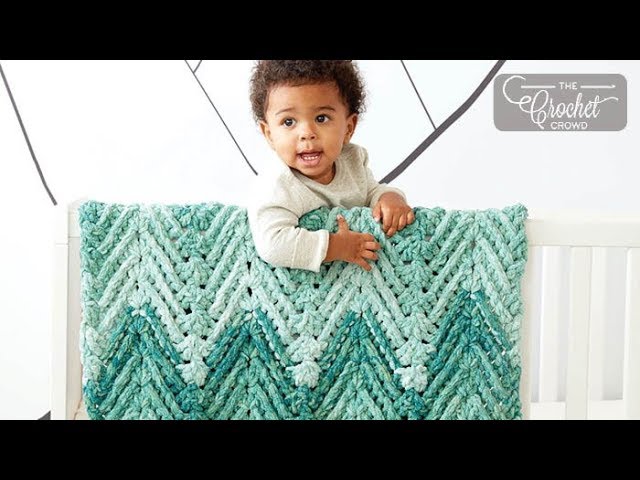 Easy Crochet Ridged Baby Blanket 