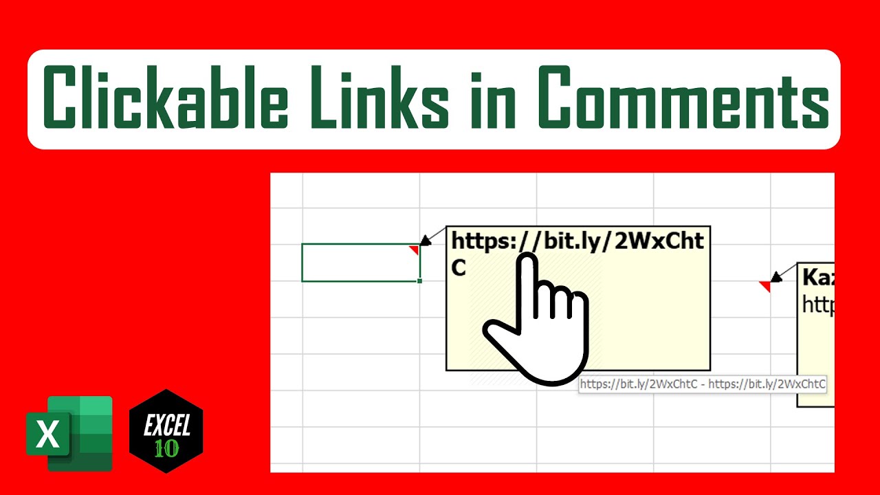 How To Add Clickable Hyperlink To Comments In Excel YouTube