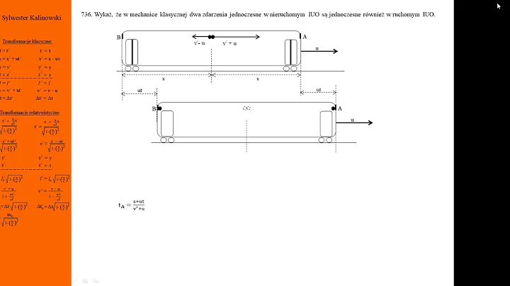 736 Fizykamax, Teoria względności. Zdarzenia jednoczesne w mechanice klasycznej
