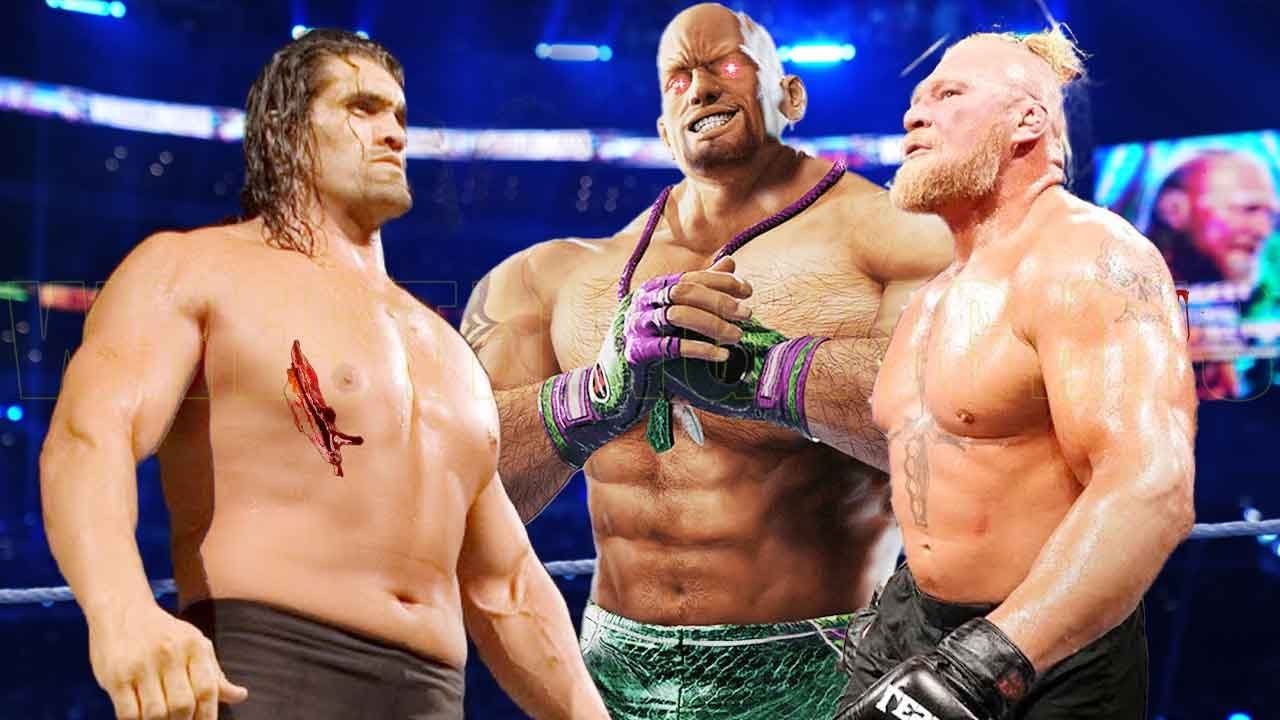 Матч Хали против Джимми Снуки и Брока Леснара.