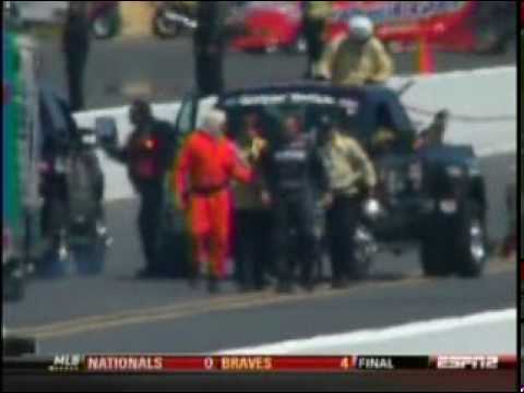 Jeff Diehl Matt Hagan Huge Exploision 4 Wide Z-Max Dragstrip Qualifying 2010.mpg