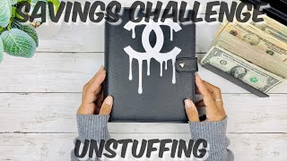 UNSTUFFING MY SAVINGS CHALLENGE BINDER | CASH STUFFING | CASH ENVELOPES | NEW 100 ENVELOPE CHALLENGE