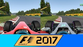 F1 2017 Car Comparison - Ferrari F2004 vs Mercedes W08 (Belgium - Spa) (WHICH IS FASTER?)