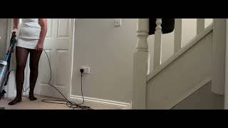 House vacuuming in contrast colors