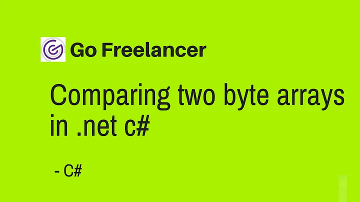 Comparing two byte arrays in .net c#