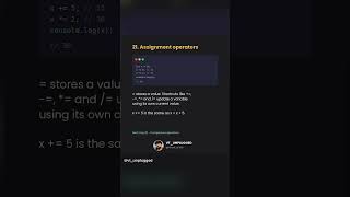 Assignment operators in JavaScript | Day 21/95 | JS From Scratch