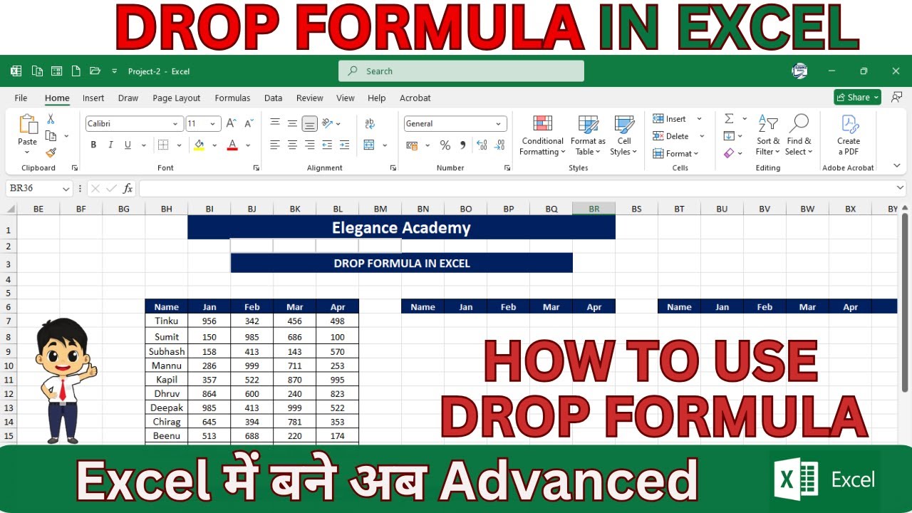 How to use DROP Formula🔥 #excel #msexcel #eleganceacademy #excelformula ...