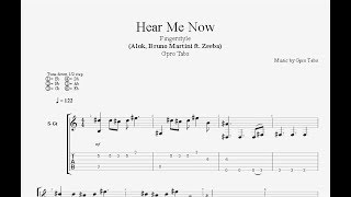 (Alok, Bruno Martini ft. Zeeba) Hear Me Now - Fingerstyle tab