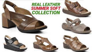 REAL GENUINE LEATHER SUMMER COMFORTABLE FOOTWEAR DESIGN : SANDALS SHOES SLIPPERS SLIP-ON PUMP BELLY