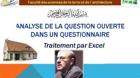 Analyse de la question ouverte dans un questionnaire traitement par Excel