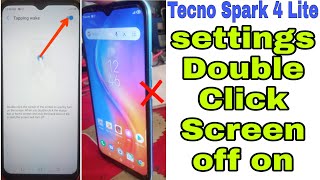 Tecno Spark 4 Lite settings Power Button Double Click Screen off on