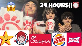 ONLY EATING FAST FOOD FOR 24 HOURS!!😱
