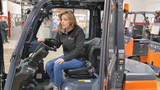 Take a tour of the standard steel cab on a Toyota forklift