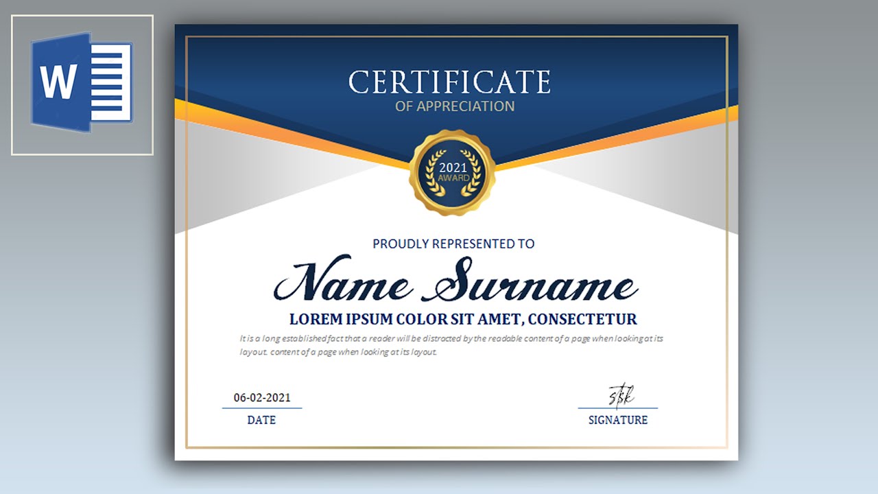 Certificate Design In MS Word How To Create Certificate In Microsoft 