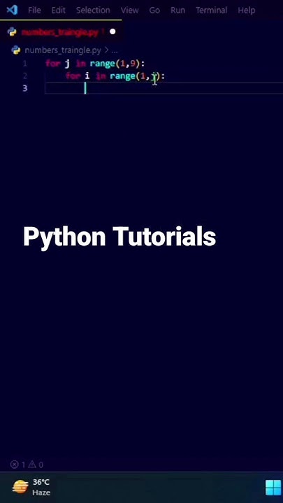 print number pattern in python | python 2023 tutorials - YouTube
