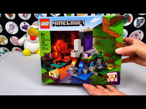 Building Lego Minecraft - The Ruined Portal (ASMR)