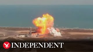 SpaceX starship explodes on landing in latest test of Mars-bound craft